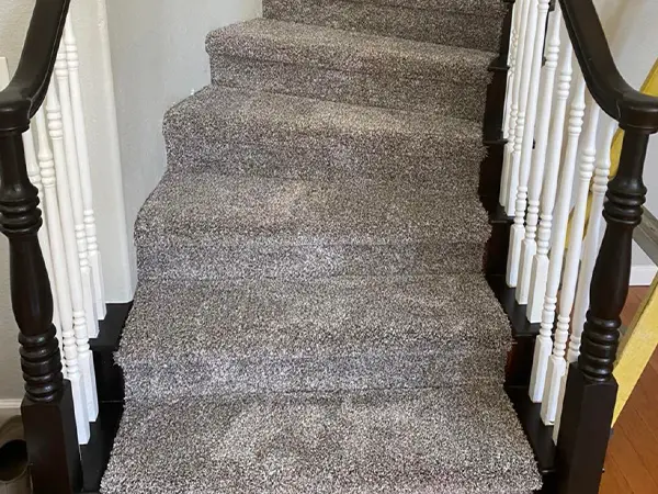 Carpet floor installation on stairs