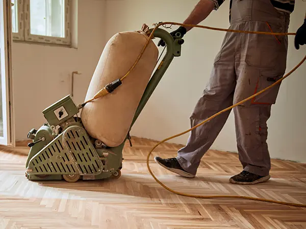 Hardwood floor refinishing