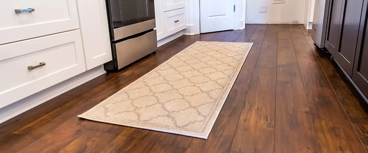 sanded hardwood floors in a California kitchen