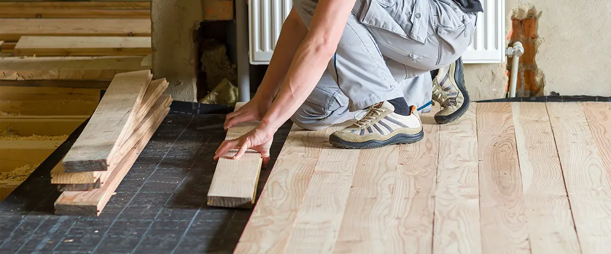 Engineered hardwood floor installation