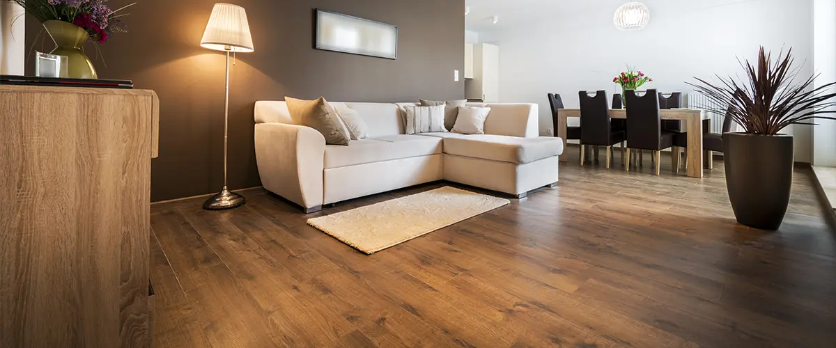 Hardwood flooring in a living space