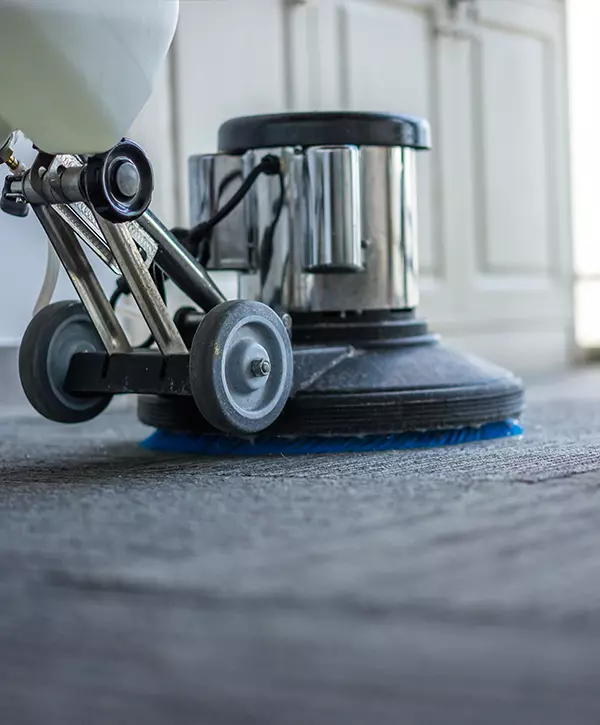 carpet cleaning floor with machine
