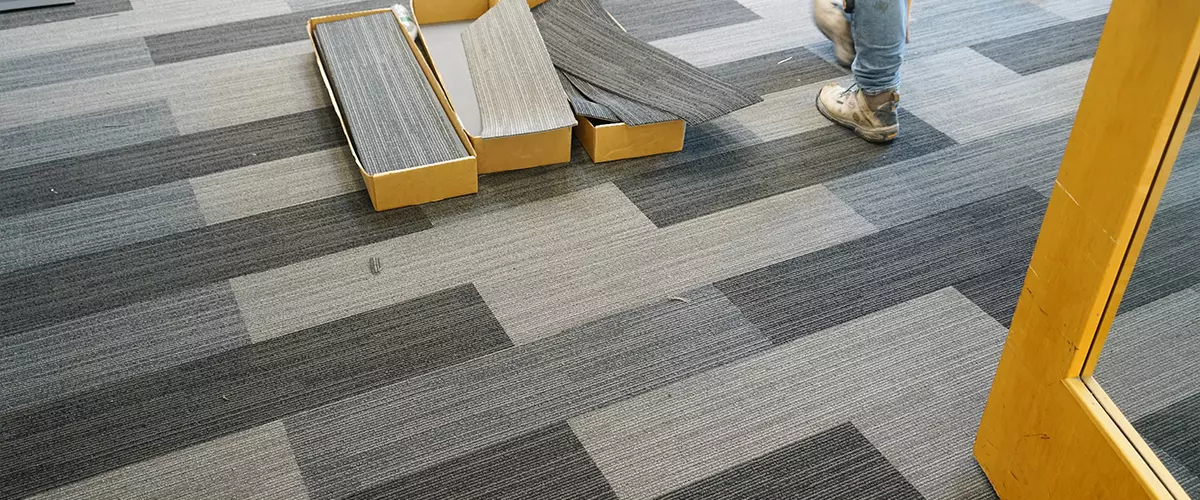 new carpet installed in the office building