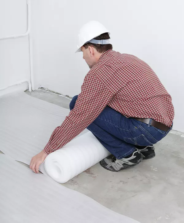 Underlay Installation preparing for laminate floor install